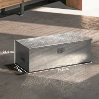 HOMCOM Caixa de Ferramentas Box em Alumínio 76 cm Prata(m-3)