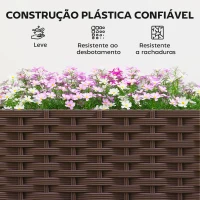Outsunny Floreira com Treliça e Rodas com Drenagem para Cultivo de Legumes, Flores e Ervas 120x40x192 cm Castanho(m-8)