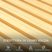 Outsunny Panchina da Giardino a Dondolo da 2 Posti con Braccioli in Legno di Abete, 132x51x95.5cm, Colore Legno(m-6)