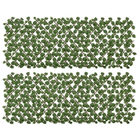 Outsunny Set of 2 Expandable Artificial Trellis Hedges – Realistic Leaf Privacy Screen, 2 x 1 m