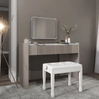 HOMCOM Banc de piano, banc de clavier réglable en hauteur en bois massif, siège rembourré, 64 x 35 x 45-55 cm, blanc(m-8)