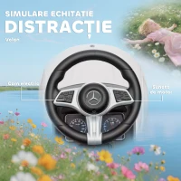 AIYAPLAY Mașină de Călărit pentru Copii 1-3 Ani Convertibilă în Cărucior cu Licență Mercedes, 91x40x83 cm, Alb(m-7)