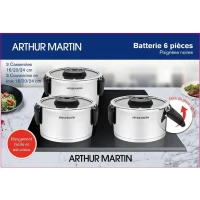 Set de 3 marmites avec poignées rabattables Arthur Martin - AM6321(m-2)