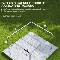Outsunny Techo de Repuesto Retráctil 3x2,5 m para Marco de 3x2 m Toldo de Tela Solo para Cenador Jardín con 8 Orificios Café(m-4)