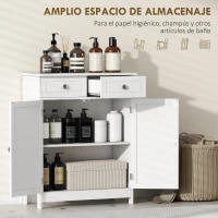 kleankin Armario Auxiliar de Baño con Cajones de Estilo Clásico Mueble Auxiliar de Pasillo Dormitorio 60x30x75 cm Blanco(m-4)