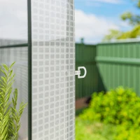 Outsunny Serra da Giardino con Scaffali a 2 Livelli e Porta Avvolgibile, in Acciaio e PE, 123x187x189 cm, Bianco(m-9)