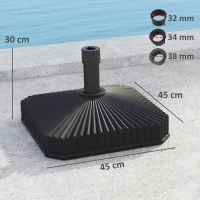 Outsunny Patio Umbrella Stand, Heavy Duty Outdoor Parasol Base, Sand/Water Filled, Black(m-3)