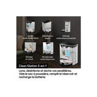 Aspirateur Robot Laveur - Samsung Jet Bot Combo VR7MD96B14G - Désinfection Vapeur - Détection des objets & obstacles(m-4)