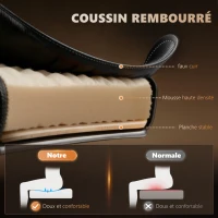 Vinsetto Fauteuil de bureau massant, chaise de bureau, chaise ergonomique avec hauteur réglable, dossier inclinable et télécommande filaire, repose-pieds rétractable et pivotant à 360°, noir(m-6)