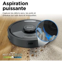 Shark Matrix Plus RV2620WAEU - Aspirateur Robot et Laveur auto-vidant 2-en-1 - Nettoie les coins et les angles - Couverture optimale(m-3)