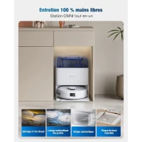 Aspirateur Robot Laveur - ECOVACS DEEBOT MINI - 9 000 Pa - ZeroTangle 2.0 - TrueMapping 2.0 - Séchage a 45 ? - Vidage Auto(m-5)