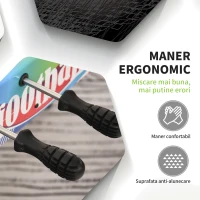 HOMCOM Masă de Fotbal cu 2 Panouri de Scor, din Lemn, Oțel Inoxidabil și Plastic, 86.5x43.5x63 cm, Multicolor(m-8)