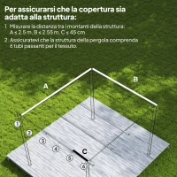 Outsunny Tettuccio di Ricambio per Gazebo 3x3 m con 10 Fori di Drenaggio, Grigio Chiaro(m-4)