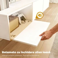 HOMCOM Dulap pentru televizoare de până la 82" Suspendat cu 3 Dulapuri Rabatabile și Uși Soft Close, Alb(m-7)