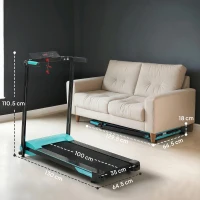 SPORTNOW Tapis Roulant Pieghevole con Controllo Gestuale, Azzurro(m-3)