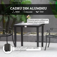Outsunny Aluminum Outdoor Patio Dining Table for 4 for Garden Lawn Backyard, Natural(m-5)