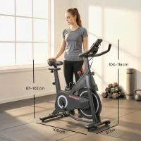 SPORTNOW Heimtrainer, Trainingsfahrrad, einstellbarer Magnetwiderstand, LCD-Display, bequemer Sitz, 108x51x116cm, Weiß(m-3)