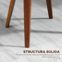 HOMCOM Set de 2 Scaune de Sufragerie Stil Vintage Îmbunătățite în Lemn și Piele Sintetică PU, Negru și Lemn(m-9)