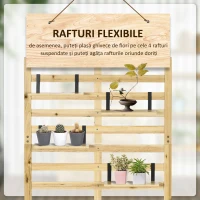 Outsunny Bancă de Depozitare pentru Grădină din Lemn de Brad cu Spalier Integrat și 4 Rafturi, Bancă de Depozitare Exterior Impermeabilă cu Închidere Magnetică, 80x45x160 cm, Culoare Lemn(m-6)