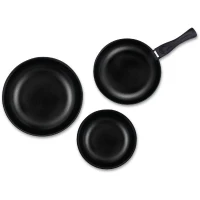 Batterie de cuisine - Tous feux dont induction - ARTHUR MARTIN - AM2991 - Aluminium revetement anti-adhésif - 10 pieces - Prune(m-5)