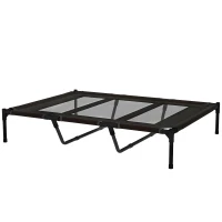 PawHut Pat Înălțat pentru Câini de Talie Mare cu Zonă Respirabilă și Geantă 122x92x23 cm Negru(m-10)