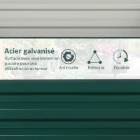 Outsunny Lot de 2 jardinières surélevées, carre potager de jardin pour légumes, fleurs, acier galvanisé 60 x 60 x 30,5 cm, vert(m-5)