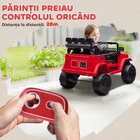 AIYAPLAY Off-road pentru Copii cu Faruri, Claxon, Centură și Telecomandă, din PP și Metal, 99x66x68.5 cm, Roșu(m-5)
