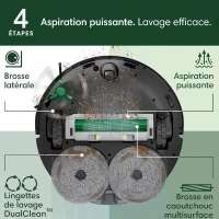 Aspirateur Robot Laveur - IROBOT Roomba Plus 405 Combo - Base Multifonction - Lavage et séchage des lingettes - LiDAR Clearview(m-5)