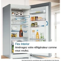 Réfrigérateur combiné - BOSCH - KGN49AIBT - Classe B - 440 L - 203 x 70 x 66,70 cm - Acier brossé(m-6)