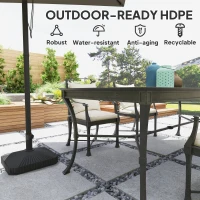 Outsunny Patio Umbrella Stand, Heavy Duty Outdoor Parasol Base, Sand/Water Filled, Black(m-6)