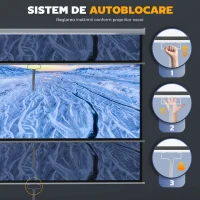 HOMCOM Ecran Proiector, Pânză pentru Proiector cu Fixare pe Perete și Tavan pentru Acasă și Birou, 236.8x8x158 cm, Alb(m-4)