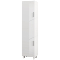 HOMCOM Armoire salle de bain haute meuble de rangement colonne 2 portes et étagères réglables 40 x 30 x 167,5 cm blanc