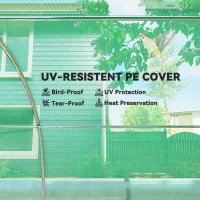 Outsunny Seră de Grădină Tip Tunel 4x3x2 m cu Plasă de Umbrire, Seră pentru Grădină cu 8 Ferestre, 2 Uși și Pereți Laterali Rulanți, Cadru din Oțel și Acoperire din PE, pentru Legume și Flori, Verde(m-6)