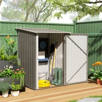 Outsunny Abri de Jardin 1m² - Remise pour Outils - cabanon Porte verrouillable - dim. 1L x 1,03l x 1,6H m - tôle d'acier ondulée(m-9)