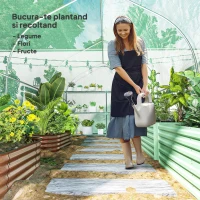 Outsunny Seră de Grădină Tip Tunel 4x2x2 m cu Uși Rulabile și 6 Ferestre, Seră pentru Legume, Fructe, Flori, Structură Metalică și Acoperire PE, Verde(m-7)
