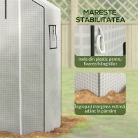 Outsunny Acoperiș de Schimb pentru Seră PE Walk-in cu Ușă Rulabilă și Ferestre, 143 x 70 x 190cm, Verde(m-7)