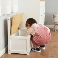 Homcom Banca Copii 2-in-1 – Cutie Depozitare Lemn 60×30×50 cm(m-12)