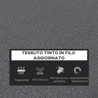 Outsunny Set 2 Cuscini per Sedie da Esterno con Lacci e 2 Imbottiture, in Poliestere e Cotone, 190.5x58.4x7 cm, Grigio(m-4)