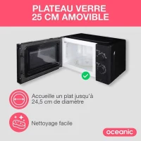 Micro-ondes OCEANIC MO20B11 Noir l 45,4 x H26,1 x P32,6 cm - 20L(m-5)