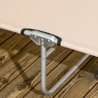 Outsunny Sezlong pentru Gradina cu Baldachin Reglabil, Sezlong pentru Plaja Pliabil Rabatabil pe 4 Niveluri, Bej(m-9)