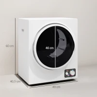 HOMCOM Sèche-Linge électrique portable 850W, capacité 33L 4 modes de fonctionnement, acier inoxydable, 49L x 40,5l x 60H cm(m-3)