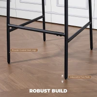 HOMCOM Set 2 Scaune de Bar cu Spătar Înalt, Suport pentru Picioare și Tapițerie din Chenille, Crem(m-6)