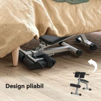 SPORTNOW Bancă Romană Reglabilă și Pliabilă Multifuncțională, Capacitate 150 kg, Argintie(m-7)