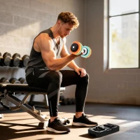 SPORTNOW Haltère réglable 5 à 25 kg avec base de rangement 5 niveaux de poids, poignée antidérapante disques d'haltères octogones(m-10)