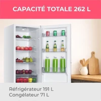 Réfrigérateur combiné - OCEANIC - OCEAFC262STDW - 262 L - Classe D - 55 x 56 x 180 cm - Blanc(m-2)