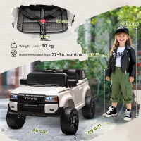 AIYAPLAY Mașină Electrică pentru Copii TOYOTA Land Cruiser 12V cu Telecomandă, Vârsta 3-6 Ani, Alb(m-3)