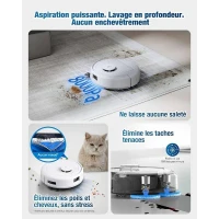 Aspirateur Robot Laveur - ECOVACS DEEBOT MINI - 9 000 Pa - ZeroTangle 2.0 - TrueMapping 2.0 - Séchage a 45 ? - Vidage Auto(m-3)