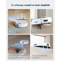 Aspirateur Robot Laveur - ECOVACS DEEBOT MINI - 9 000 Pa - ZeroTangle 2.0 - TrueMapping 2.0 - Séchage a 45 ? - Vidage Auto(m-4)