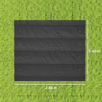 Outsunny Pergola Cover Roof, 2.86 x 2.45 m Retractable Sun Shade Top for 3 x 2m Pergola, UV30+ Protected, Dark Grey(m-3)