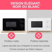 Micro-ondes OCEANIC MO20B11 Noir l 45,4 x H26,1 x P32,6 cm - 20L(m-3)